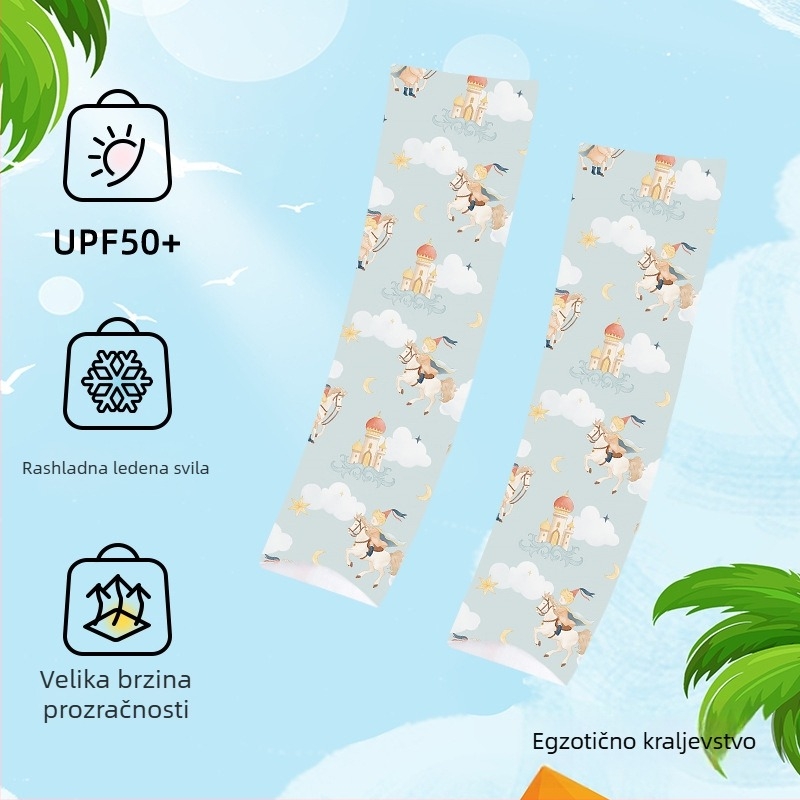 Dječji UV zaštitni rukavi, prozračni, s karikaturnim uzorkom, za dob 1–13 godina
