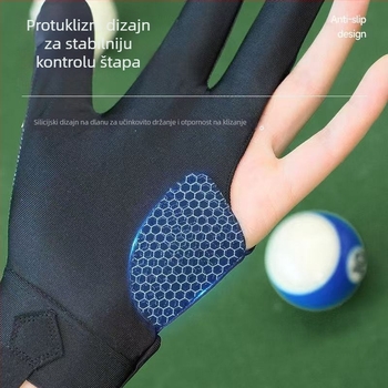 Tanke rukavice za bilijar - troprstne, prozračne, protuklizne, s poluprstom