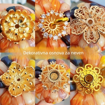 DIY dodaci za nakit, držač cvijeta od legure s krunom, komplet alata, proljeće 2025, književno retro stil