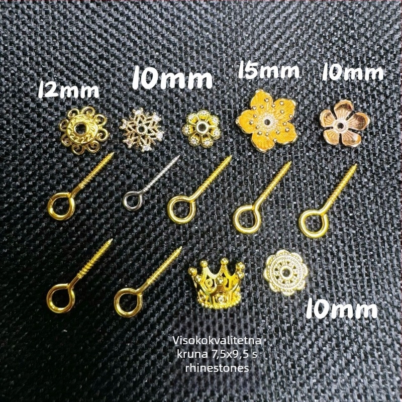 DIY dodaci za nakit, držač cvijeta od legure s krunom, komplet alata, proljeće 2025, književno retro stil