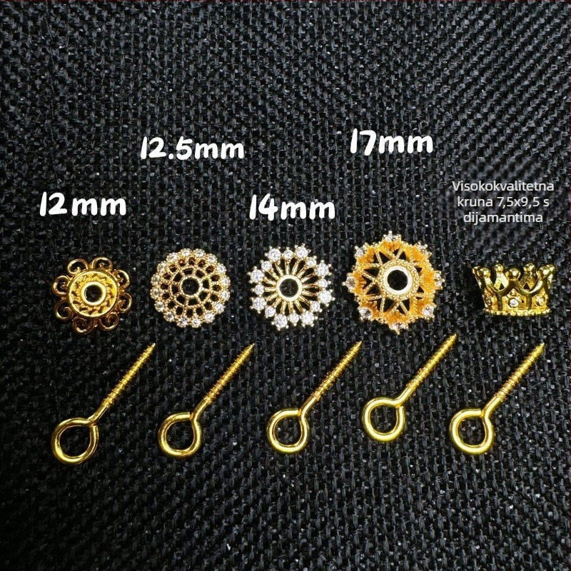 DIY dodaci za nakit, držač cvijeta od legure s krunom, komplet alata, proljeće 2025, književno retro stil