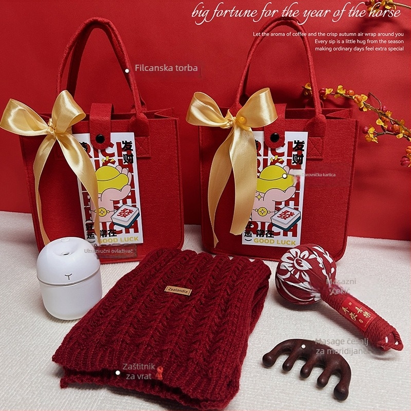 Poslovni poklon set od filca, kineskog stila, u poklon kutiji; pogodna za korporativne, promotivne i reklamne poklone.