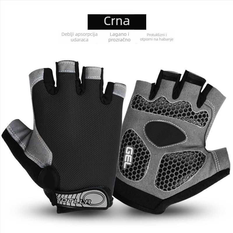 Unisex rukavice za biciklizam sa zaštitom od sunca, prozračne, pola prsta