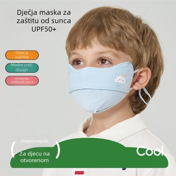 Dječja ljetna maska za lice s UV zaštitom, prozračna, lagana, nylon ice silk materijal, za djecu 3–8 godina