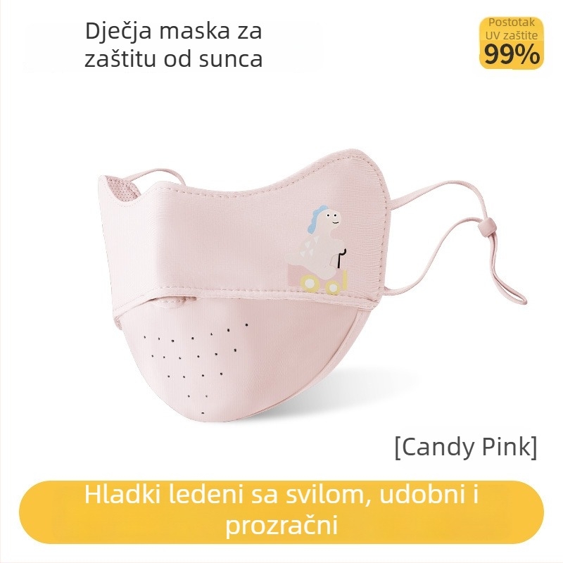 Dječja ljetna maska za lice s UV zaštitom, prozračna, lagana, nylon ice silk materijal, za djecu 3–8 godina