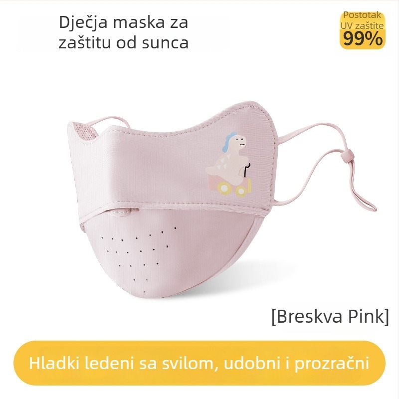Dječja ljetna maska za lice s UV zaštitom, prozračna, lagana, nylon ice silk materijal, za djecu 3–8 godina