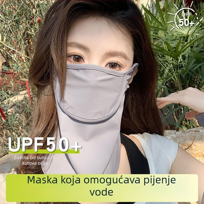 Maska za lice s UV zaštitom, prozračna, brzo se suši, Ice Silk tkanina, zaštita vrata