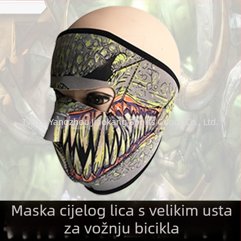 Maska za vožnju s vjetroodpornim dizajnom, potisk lubanje, 58 g, SBR kompozit, unisex