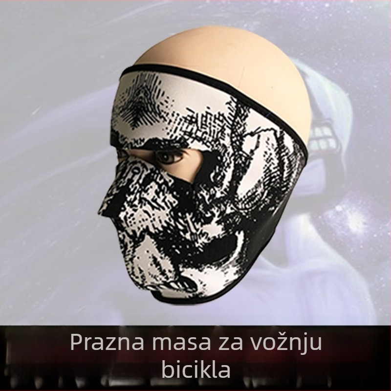 Maska za vožnju s vjetroodpornim dizajnom, potisk lubanje, 58 g, SBR kompozit, unisex