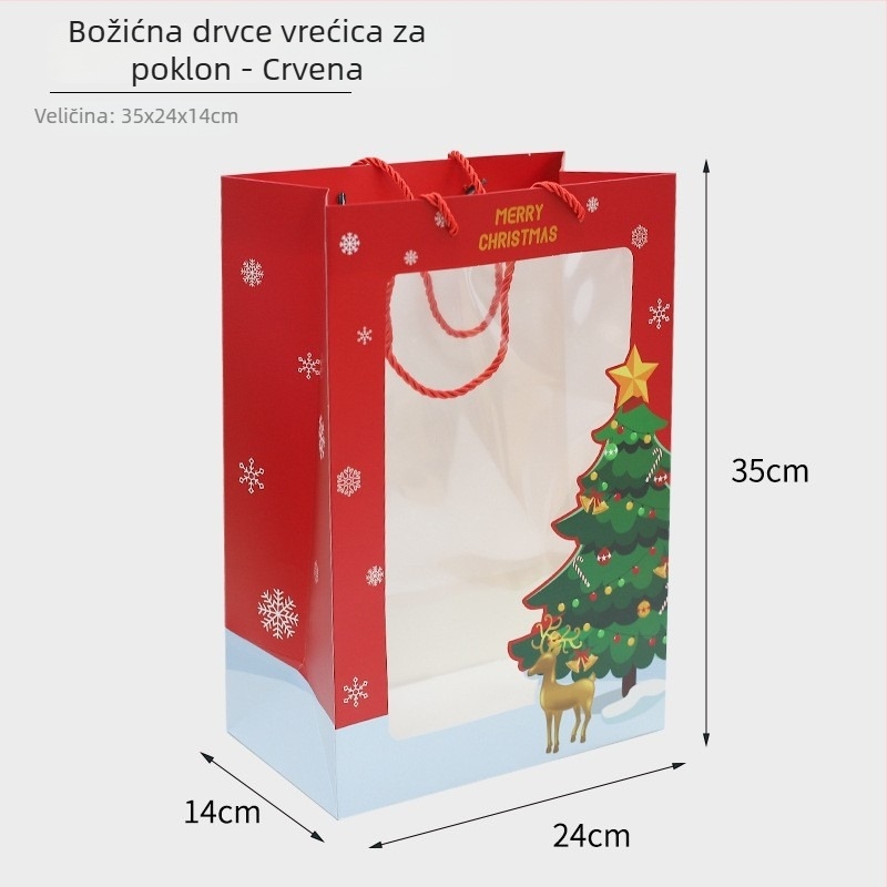Velika božićna tote torba od papira — drugi stil, poklon pakiranje