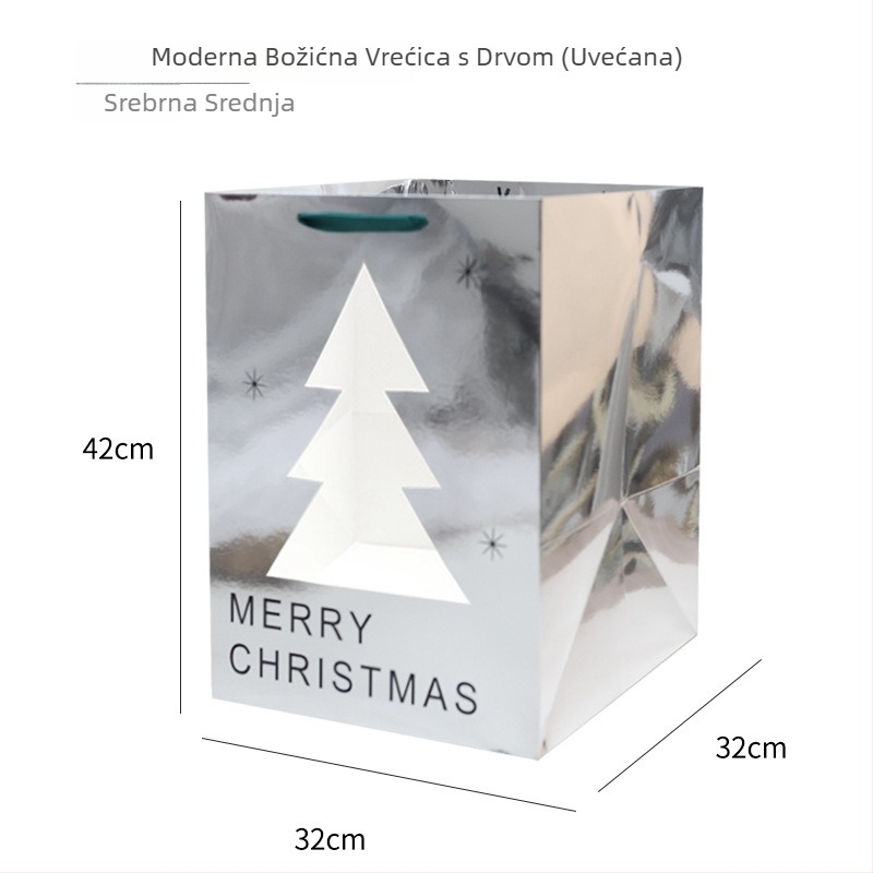 Velika božićna tote torba od papira — drugi stil, poklon pakiranje