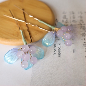 Ukosnica za kosu s etničkim stilom i voćnim motivom, ručno izrađena (Materijal: legura; Stil: etnički, ženski; Dizajn: voćni motiv; Ručna izrada; Izdanje: jesen 2024)