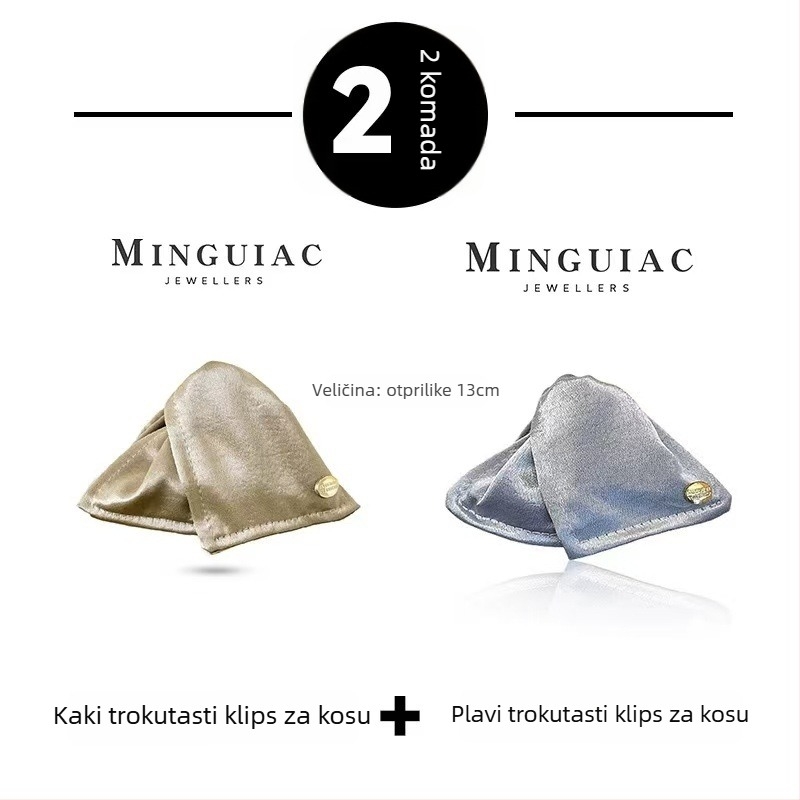 Satenska trokutasta kopča za kosu za žene, ručna izrada, proljeće 2025