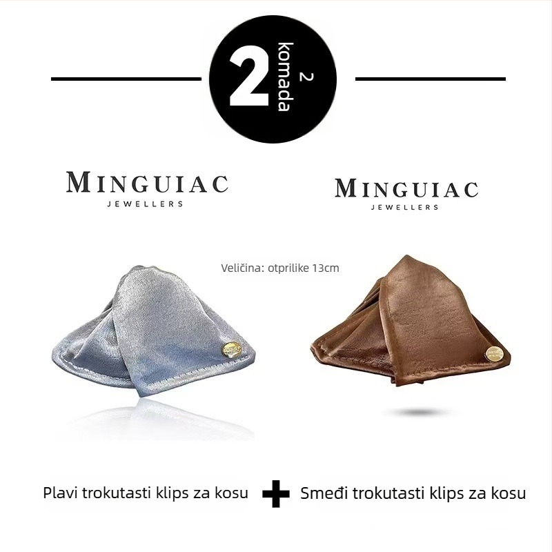 Satenska trokutasta kopča za kosu za žene, ručna izrada, proljeće 2025