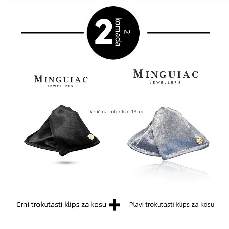 Satenska trokutasta kopča za kosu za žene, ručna izrada, proljeće 2025