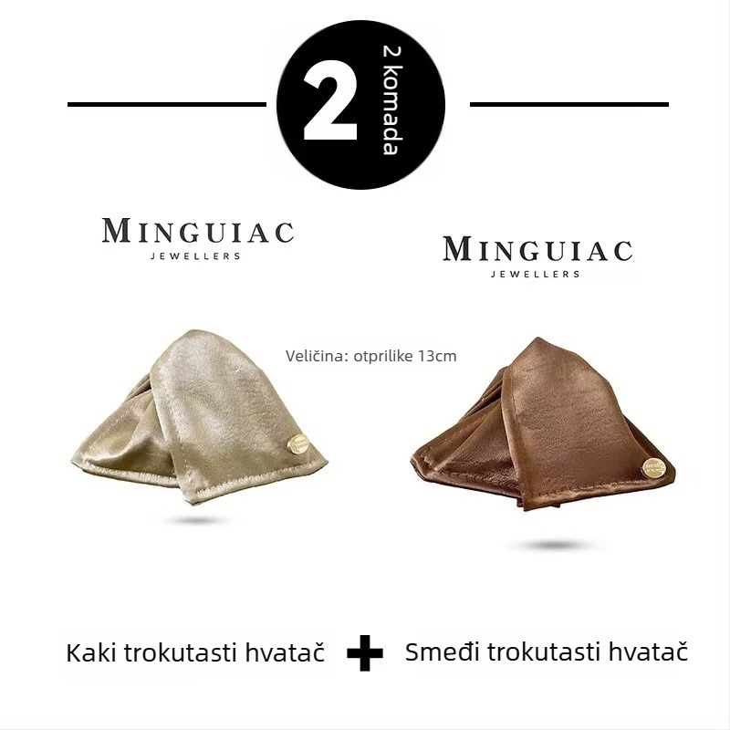 Satenska trokutasta kopča za kosu za žene, ručna izrada, proljeće 2025