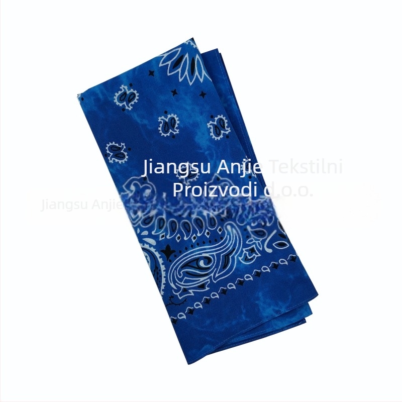 Pamučni četvrtasti šal s uzorkom Cashew Flower, tie-dye, za vanjsku upotrebu, unisex, s logom, višefunkcionalan
