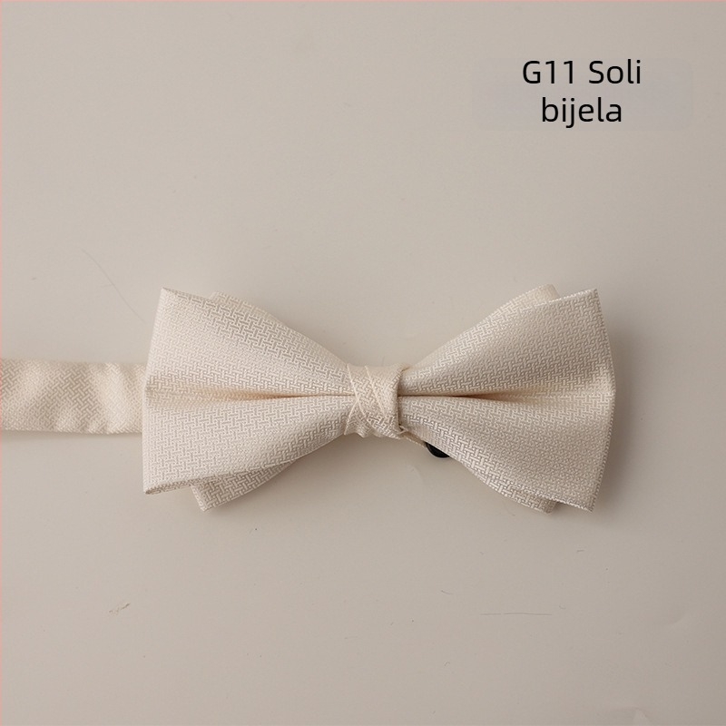 Leptir-mašna, korejskog stila, ravna glava, uzor ribje kosti, jacquard tkanina, poliester