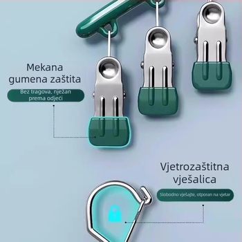 Klipovi za čarape od cinka legure, zakrivljeni stalak za sušenje odjeće, višeklipni, nije proširuje se, moderni minimalistički stil
