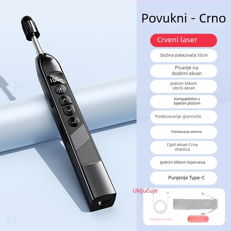 Distančni laserski pokazivač za prebacivanje stranica PPT-a i ploče s digitalnim teleskopskim pokazivačem
