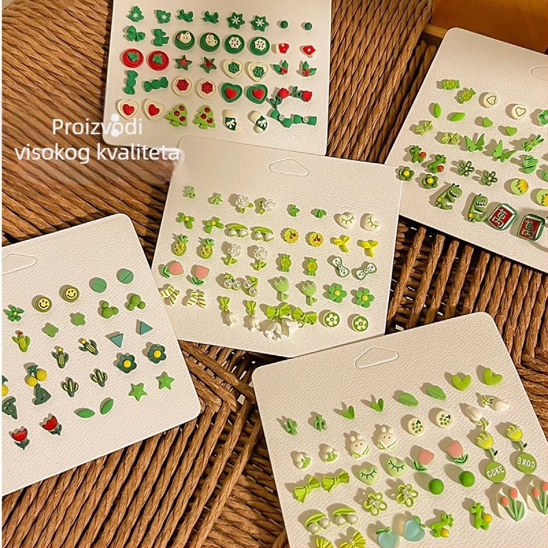 Naušnice Miyou – legura; obrada: kapanje ulja; stil: japanski i korejski; oblici: srce, cvijet, listovi, geometrijski