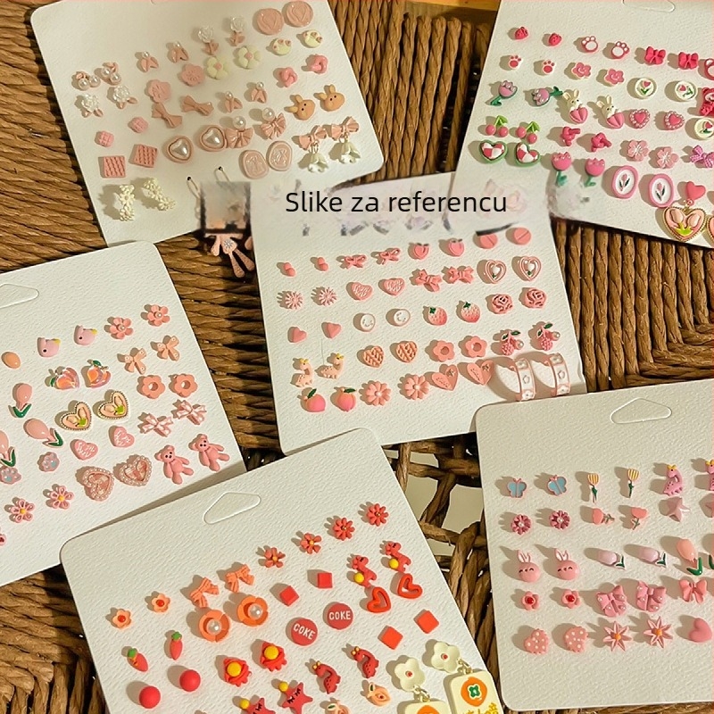 Naušnice Miyou – legura; obrada: kapanje ulja; stil: japanski i korejski; oblici: srce, cvijet, listovi, geometrijski