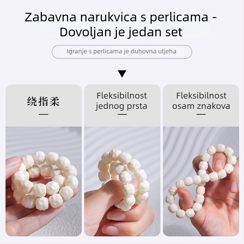 Bodhi narukvica s 22 perlama, promjera 10 mm, keramički izgled, unisex