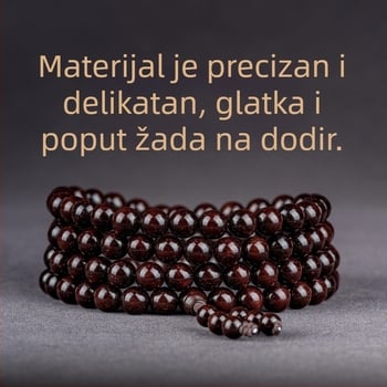 Ručni izrađeni narukvica od indijskog sandalovog drveta s perlicama i trakama, kineski stil, za muškarce