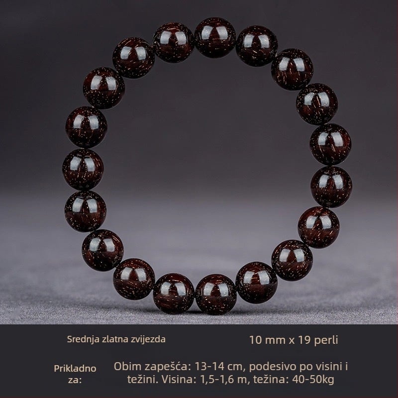 Ručni izrađeni narukvica od indijskog sandalovog drveta s perlicama i trakama, kineski stil, za muškarce