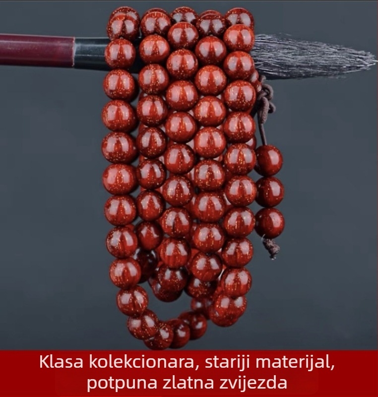 Unisex narukvica s 108 perli od drveta malog lišća zitan, ružarijanska narukvica, proljeće 2023 izdanje