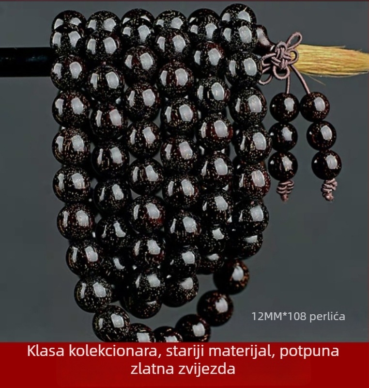 Unisex narukvica s 108 perli od drveta malog lišća zitan, ružarijanska narukvica, proljeće 2023 izdanje