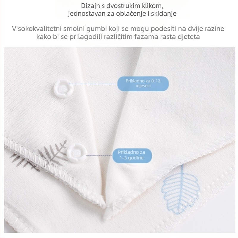 Trokutasta dječja bryndáčka od pamuka (>95%), dvostruka, vodootporna, za djecu 0–6 godina