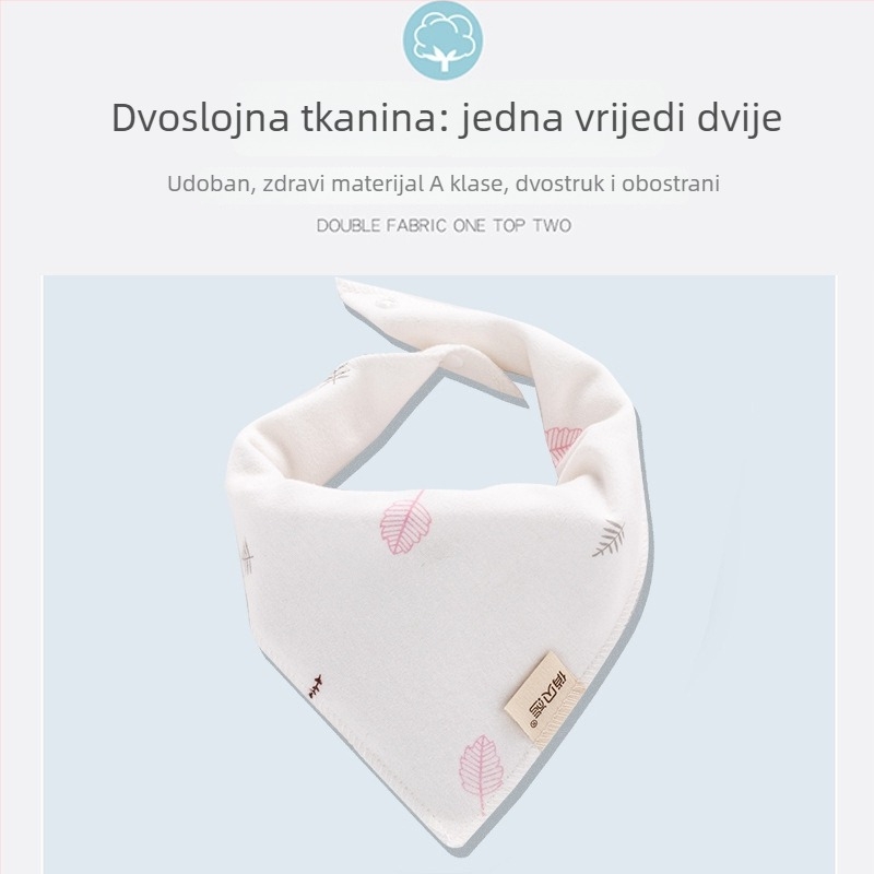 Trokutasta dječja bryndáčka od pamuka (>95%), dvostruka, vodootporna, za djecu 0–6 godina