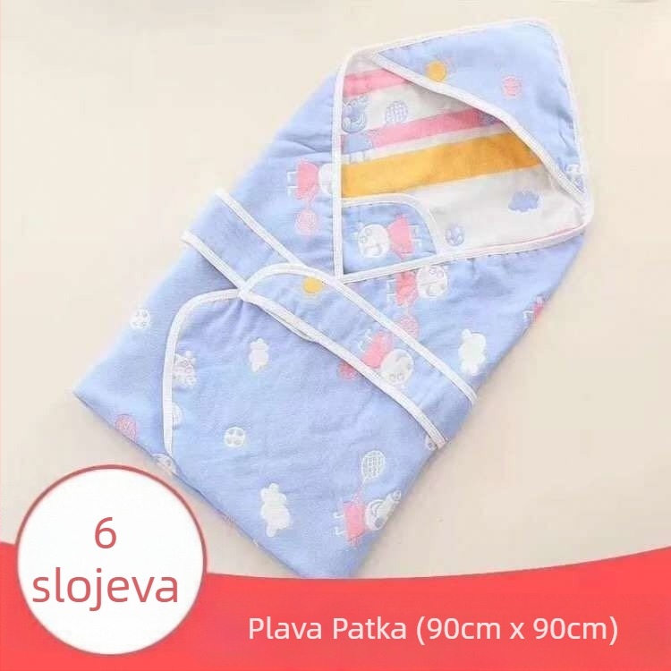 Mingshuo Dječja gaze zavojnica za bebu – 6 slojeva gaze, 40 vlakana, šivanje i džakard, 300–400 g, prilagodljivo
