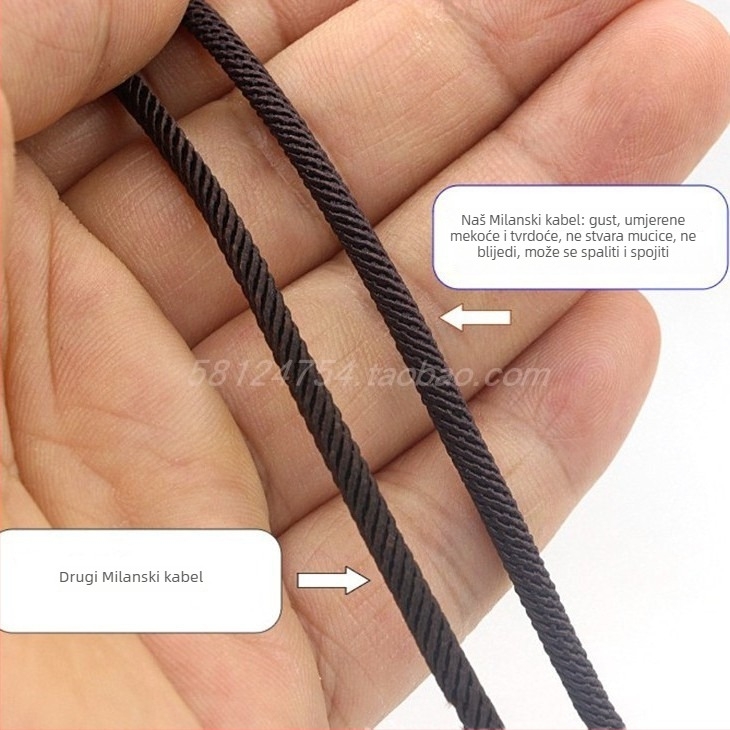 2,5/3/4 mm fina Milan konac za DIY nakit — konac za ogrlice i narukvice, završeni konac, mala rola