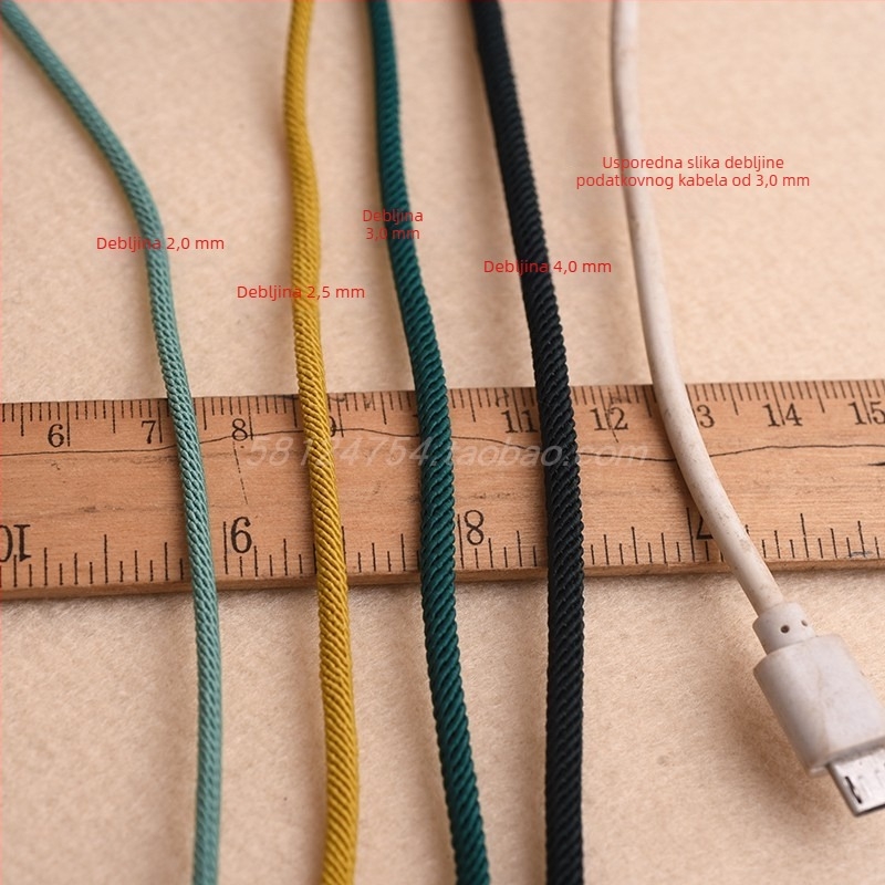 2,5/3/4 mm fina Milan konac za DIY nakit — konac za ogrlice i narukvice, završeni konac, mala rola