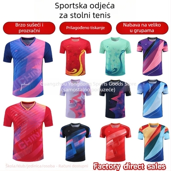 Set odjeće za stolni tenis, unisex, brzo sušeći poliester, sve sezone, za odrasle i djecu, mogućnost prilagođenog ispisa