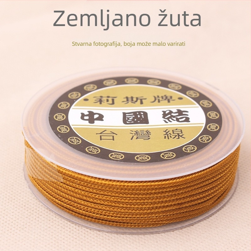 2 mm ručno pleteni nakit konopac s jade privjeskom