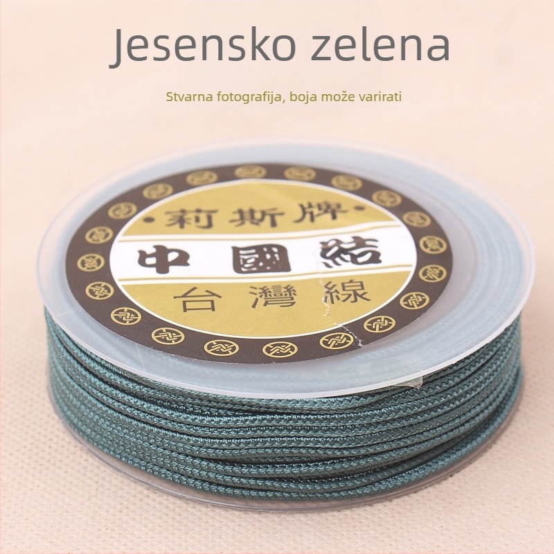 2 mm ručno pleteni nakit konopac s jade privjeskom