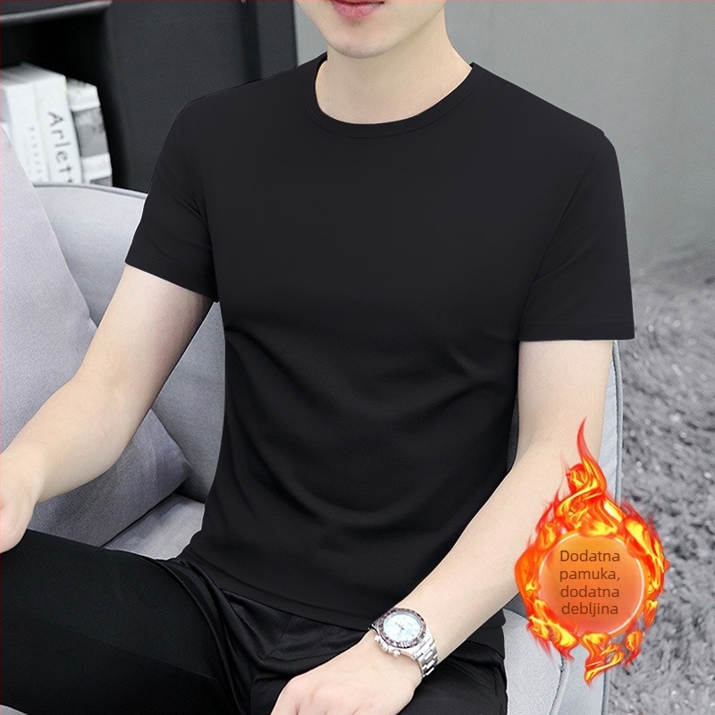 Majica kratkih rukava od češćenog pamuka 91–95%, klasičan slim kroj, okrugli izrez