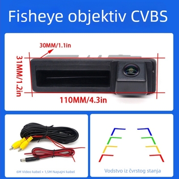 BY-LS604 Stražnja kamera za Volkswagen, Audi, Ford, Mercedes-Benz, BMW i Land Rover uz noćni vid, 1280x720, 12V, NTSC