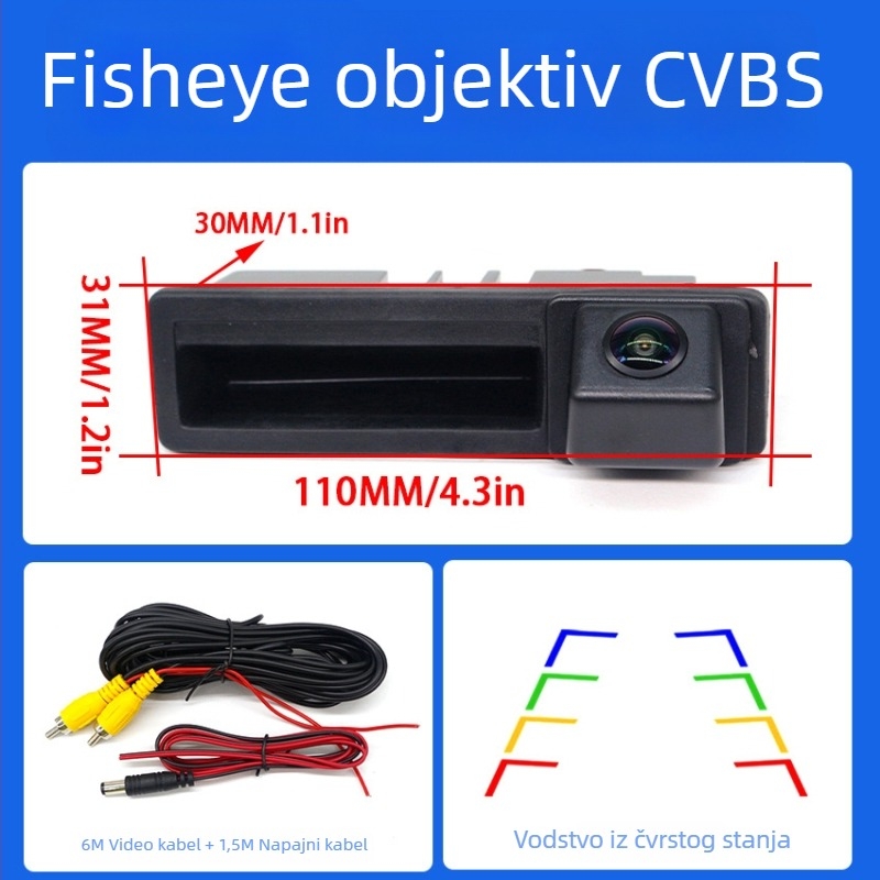 BY-LS604 Stražnja kamera za Volkswagen, Audi, Ford, Mercedes-Benz, BMW i Land Rover uz noćni vid, 1280x720, 12V, NTSC