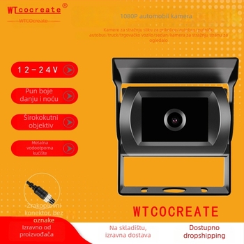 Kamera za retrovizor za automobil i autobus s AHD infracrvenim noćnim vidom, vodootporna i otporna na udarce, napajanje 12–24V, kut gledanja 125°, kompatibilna s 4,3/7/9 inča zaslona