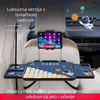 Auto mali drveni stol, sklopivi za suvozača; stol za stražnju klupu za jelo i domaće zadatke; zidna potpora naslona; univerzalno