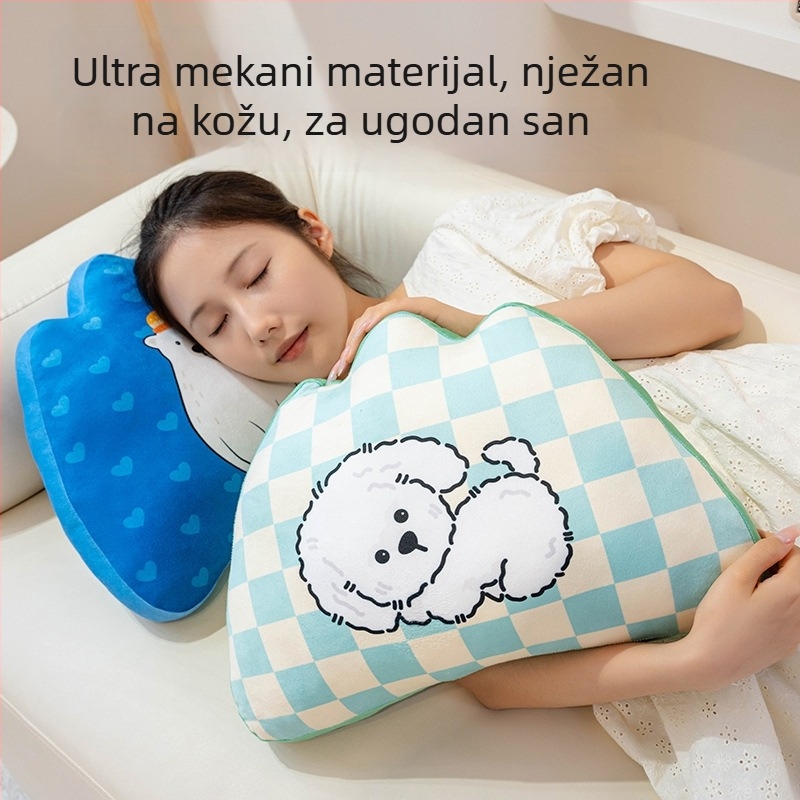 Chopper jastučić za lumbalnu potporu s pliš navlakom, PP pamuk punjenje, uzorak slatkih životinja, crtani stil