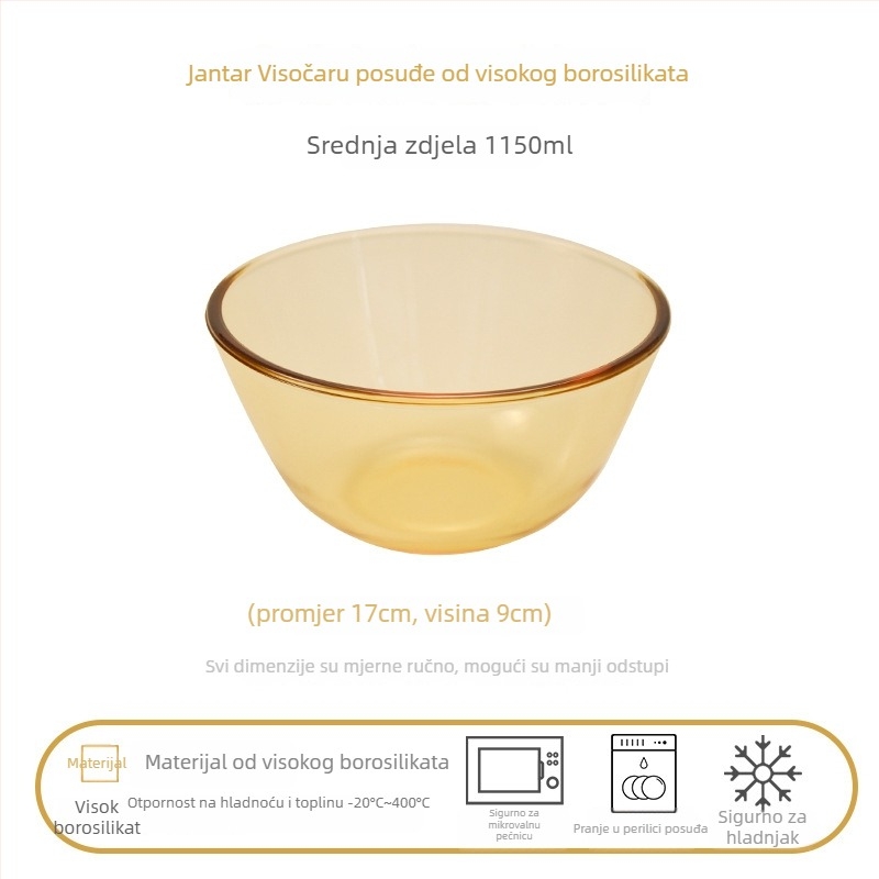 Stakleni set posuđa za stolnu prehranu s dvostrukim ručkama, visoko borosilikatno staklo, lagani luksuzni stil, mogućnost prilagodbe, pogodno za djecu, učenike, trudnice, odrasle i starije