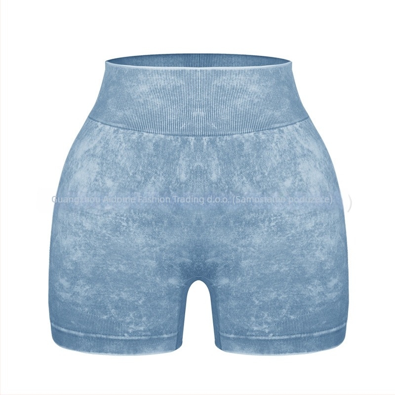 Ženski dvodijelni set za jogu – gornji dio s kratkim rukavima i kratke hlače, pulover stil, materijal: najlon/kemijska vlakna smjesa