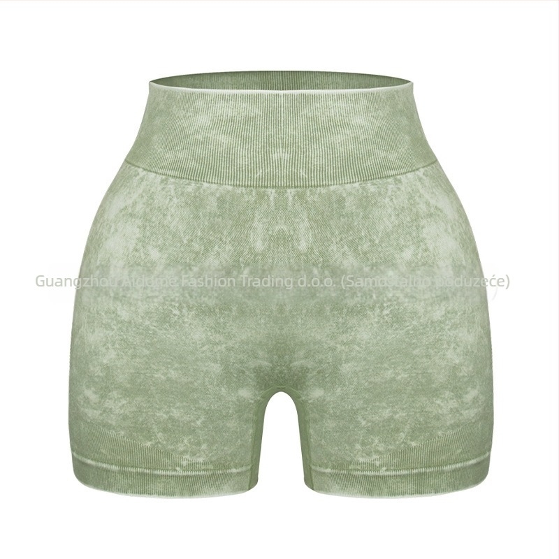 Ženski dvodijelni set za jogu – gornji dio s kratkim rukavima i kratke hlače, pulover stil, materijal: najlon/kemijska vlakna smjesa