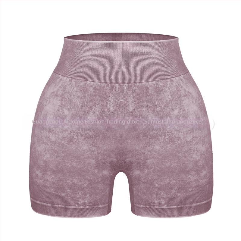 Ženski dvodijelni set za jogu – gornji dio s kratkim rukavima i kratke hlače, pulover stil, materijal: najlon/kemijska vlakna smjesa