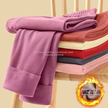 Unisex termoske tajice, s fleece podstavom, trostruko slojevite bez šavova, akrilno vlakno, ekstra debele 501–600 g/m²